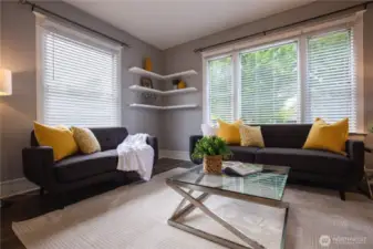 Looking from the dining room to the living room.