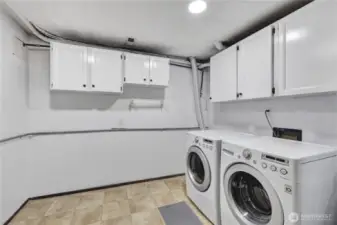 Spacious laundry room.
