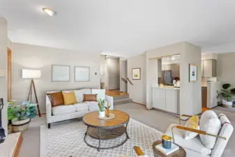 The floorplan is comfortable with the open concept kitchen and dining area off the living room.