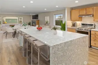 Very large kitchen island with USB / C Ports