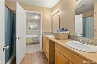 Jack & Jill 3/4 Bathroom.