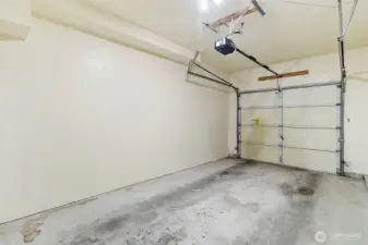 1 car attached garage with extra storage