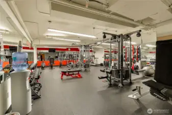 Fitness room off lobby