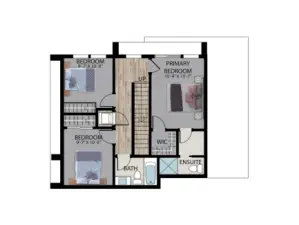 Upper level floor plan