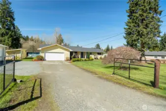 Fully fenced with a double gate.