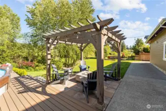 View of pergula and gas fire pit to sit around and look out into your large private back yard oasis.  This is a must see.  There are also great neighbors to enjoy as well :)