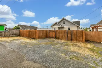 Spacious parking at the rear of home