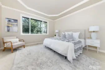 Spacious primary bedroom.