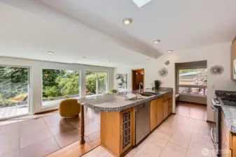 Updated kitchen is great for entertaining.