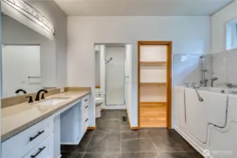 Newly remodeld suite blends high end finishes with accessable features for functionality.