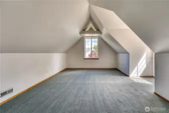 Large bonus room over the garage has endless uses.