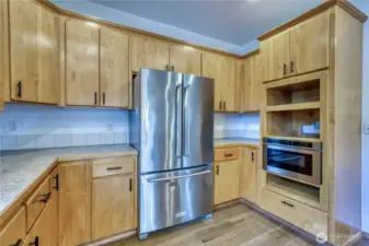 Brand new microwave drawer is easy to access.