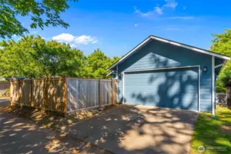 Access to garage and parking from the alley.