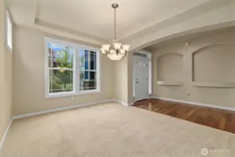 Well appointed entryway and formal dining room.