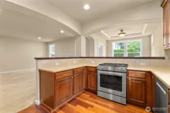 Tons of storage and counter space in the kitchen.