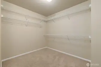 Large walk in closet in primary bedroom.