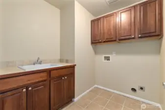 Upstairs laundry room.