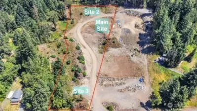 Lot Boundary Lines and Building pads