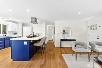 Kitchen, Hall, Living Room
