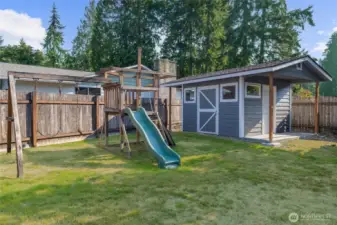 Play Structure and shed