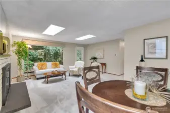 The adjoining dining room is perfect for formal dinners....