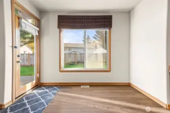 Back door with eating nook