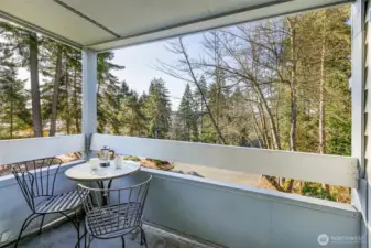 Enjoy time on your covered view deck w/ storage closet & nice privacy