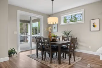 Large dining area with ample natural lighting