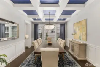 Elegant Coffered dining room