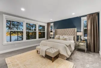 dynamic primary suite with views wall to wall