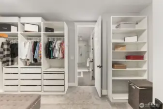 Faboulus walk in closet with custom closet systems
