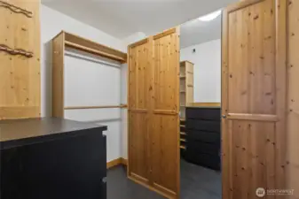 Primary bedroom with spacious walk in closet