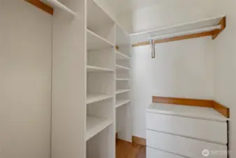 Both bedrooms upstairs have spacious walk in closets