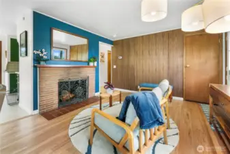 Wood-burning fireplaces on upper and lower level.
