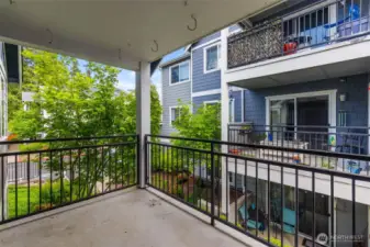 The covered Balcony is the perfect place to BBQ, grow an herb garden or just relax outside, year round.