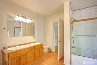 Double vanity & access to primary bedroom!