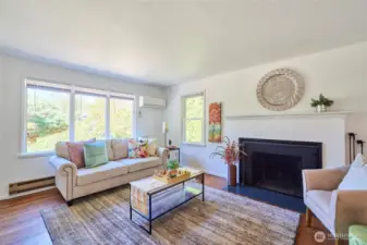 Natural light fills the living room.