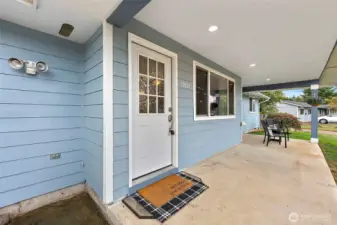 Wide Covered Front Porch Entry