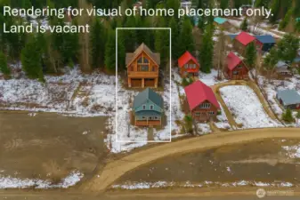 Rendering for visualizing the house placement