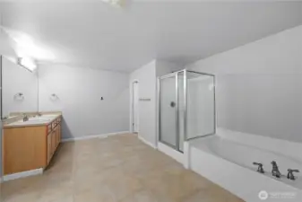 5-Piece Spa-Like Bathroom located inside the primary bedroom