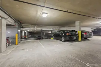 Designated parking #42 is right inside secure garage door
