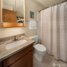 Bathroom on main level w/ washer & dryer.