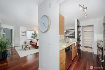 Entertaining flows naturally with this open kitchen design featuring bar seating and sightlines throughout the main living space. Granite counters and stainless appliances meet contemporary style with everyday function.