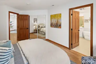 Another secondary bedroom with a window seat and en-suite full bath!