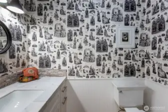 Beautifully decorated power room.