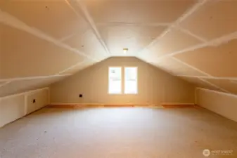 Storage space above the garage.