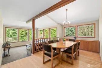 Dining Room that opens to Den.