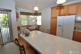Kitchen island dramatically increases counter space.