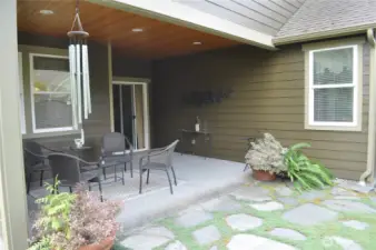 Patio off the living room and kitchen.