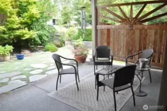 Patio is covered, great to use even on blazing hot days.